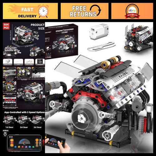 Working mini engine model - v8,