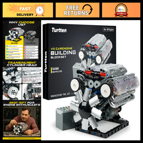 Diy mini engine model kit - diy, v8